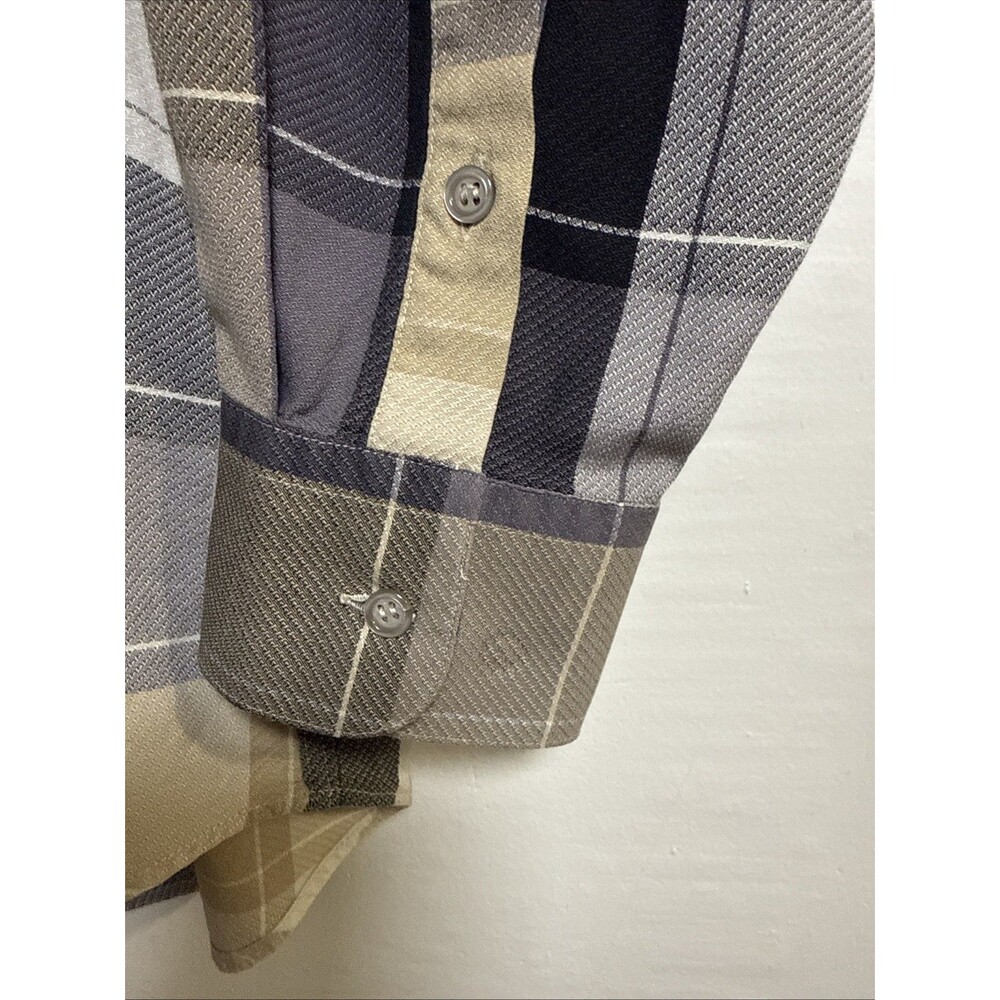 IKE BEHAR New York Men's Button Front Long Sleeve Shirt XL Silk/Cotton - Italy - Picture 7 of 8